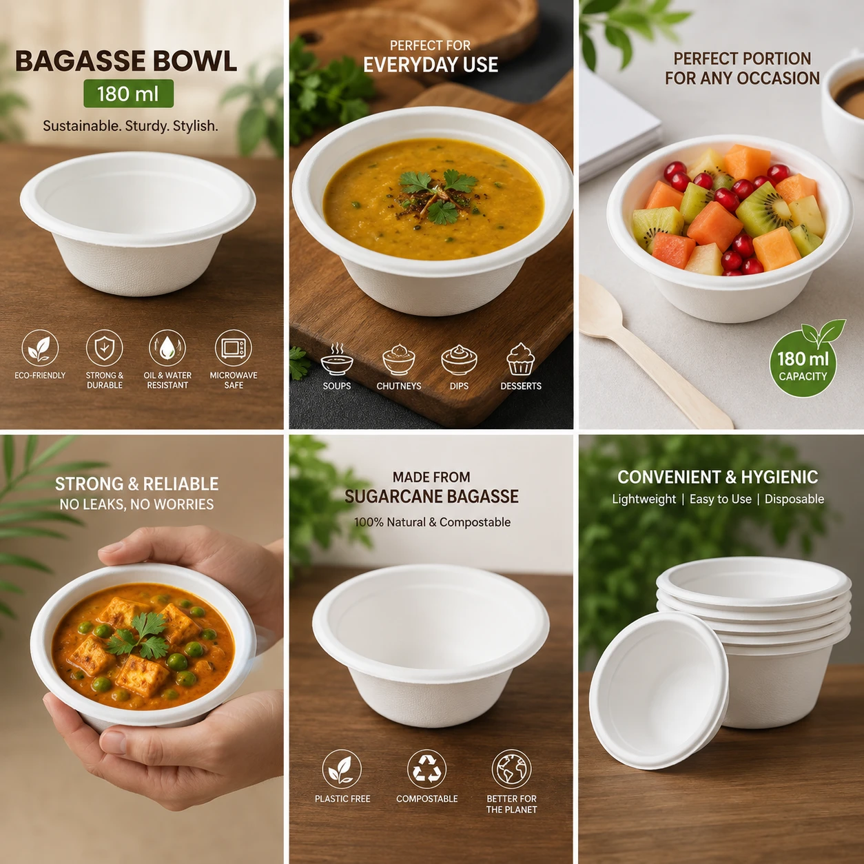 Bagasse bowl 180 ml