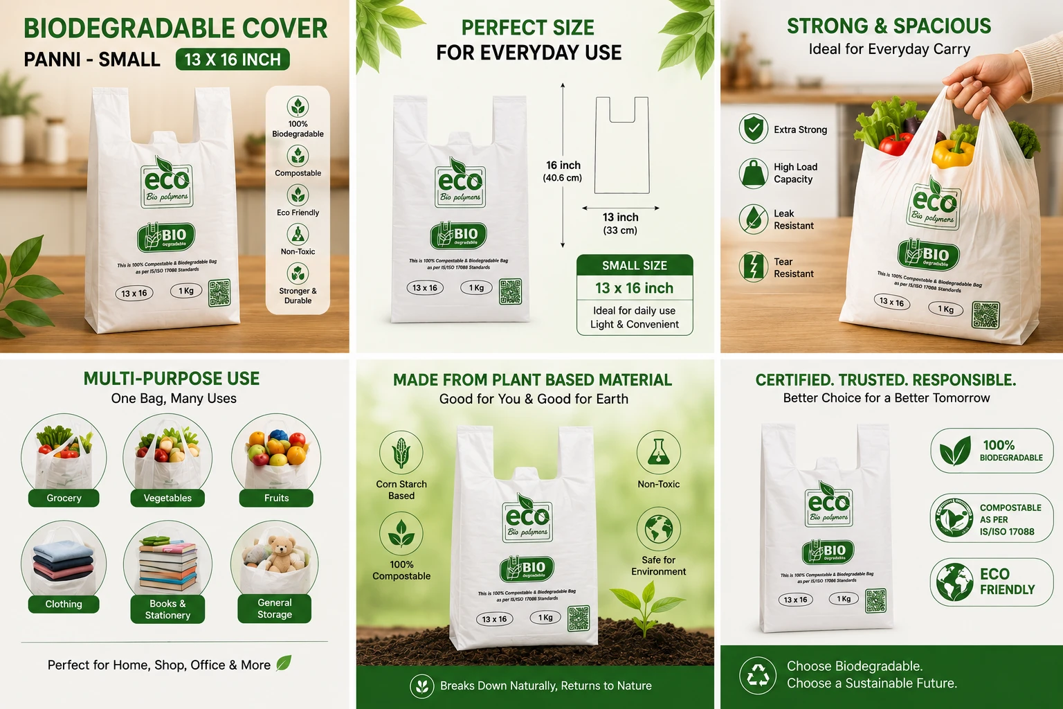 Biodegradable cover - Panni - small(13*16) - 1kg