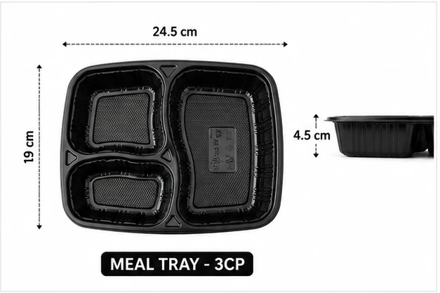 3 compartment meal tray with lid 4