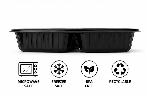 3 compartment meal tray with lid 7