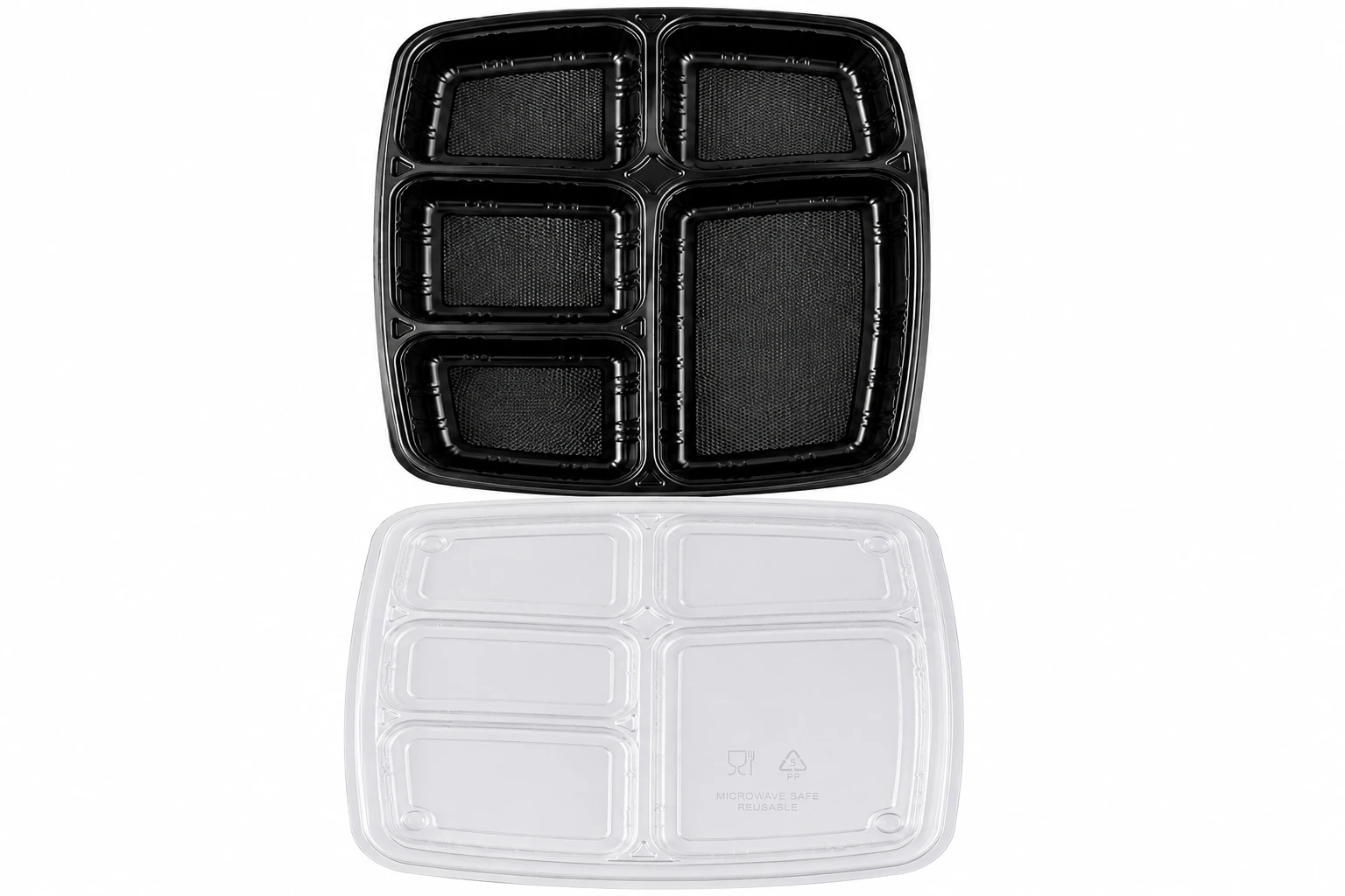 5 compartment meal tray with lid