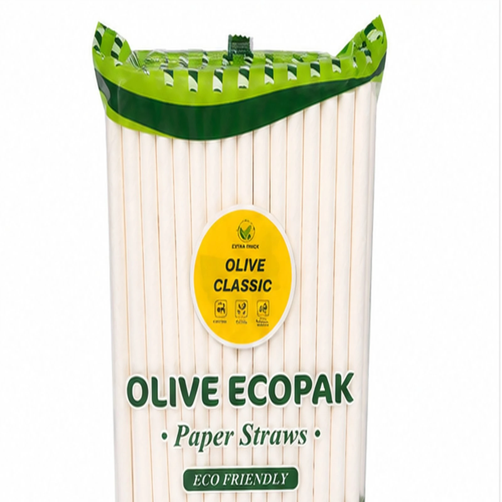 8mm Paper Straw Olive