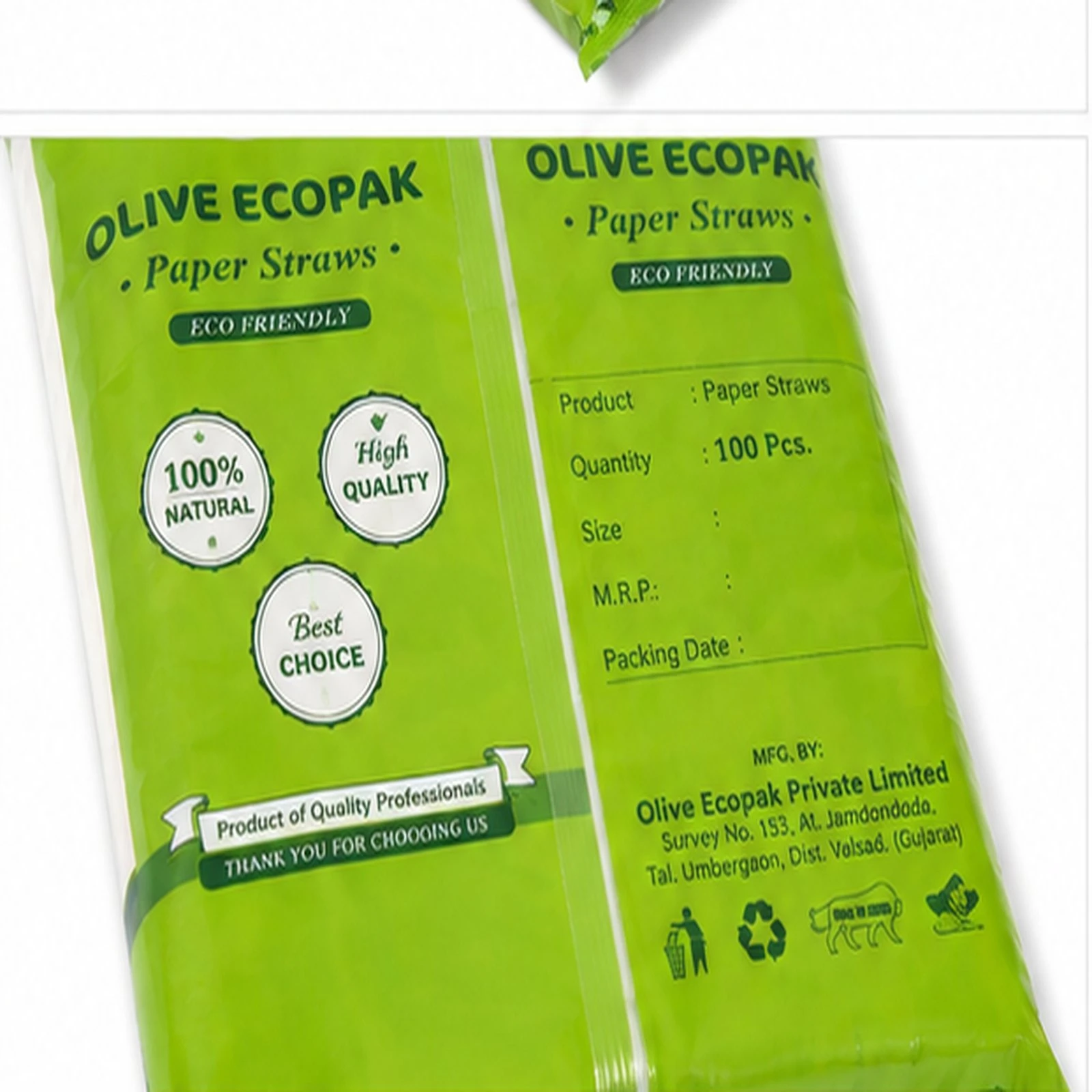 8mm Paper Straw Olive 5