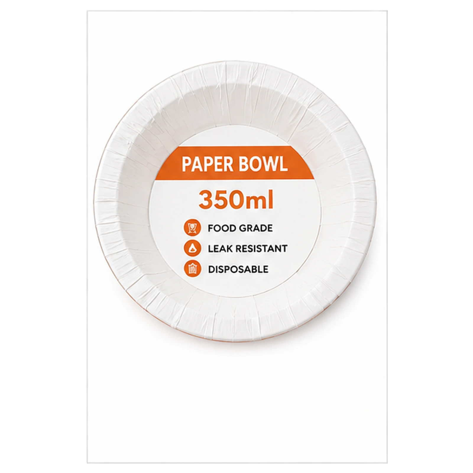 paper bowl 350ml - orange 6