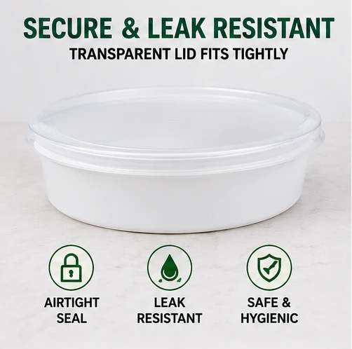 White 750ml Plastic Food Containers with Lids 3