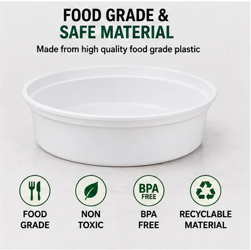 White 750ml Plastic Food Containers with Lids 5