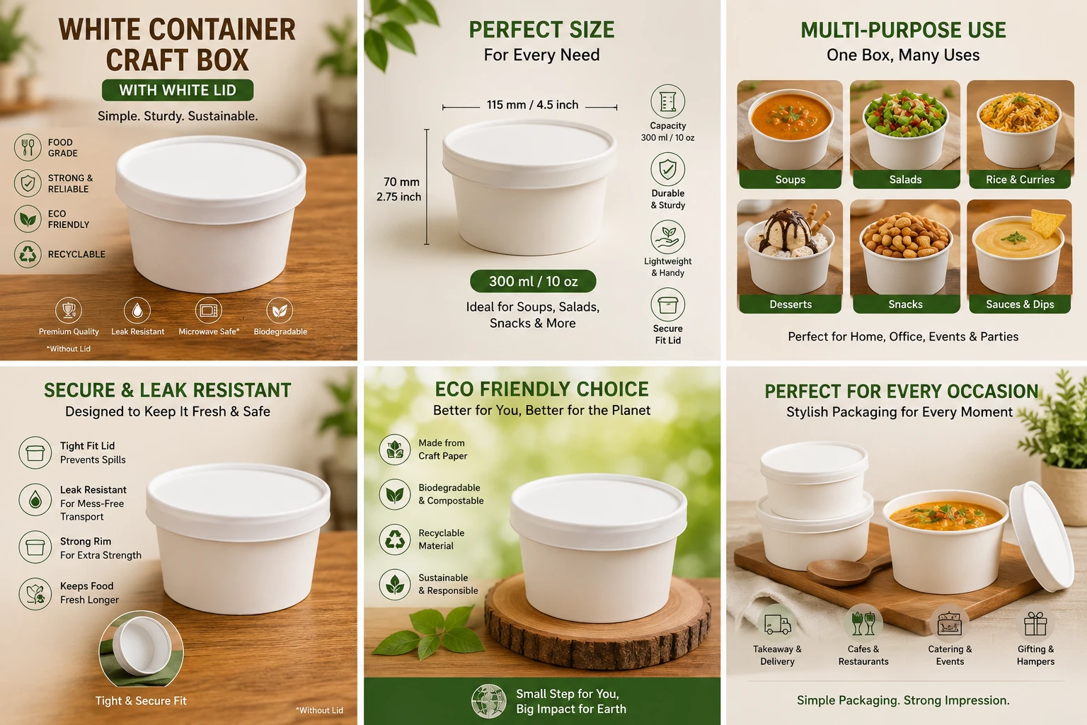 white container with lid - 250ml